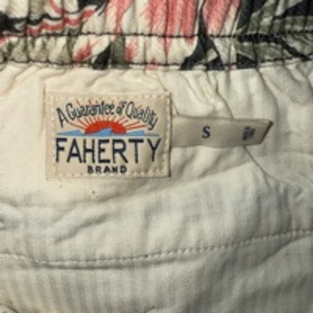 Faherty Mens Small Essentials Drawstring Charcoal Gray‎ Linen Blend Shorts
